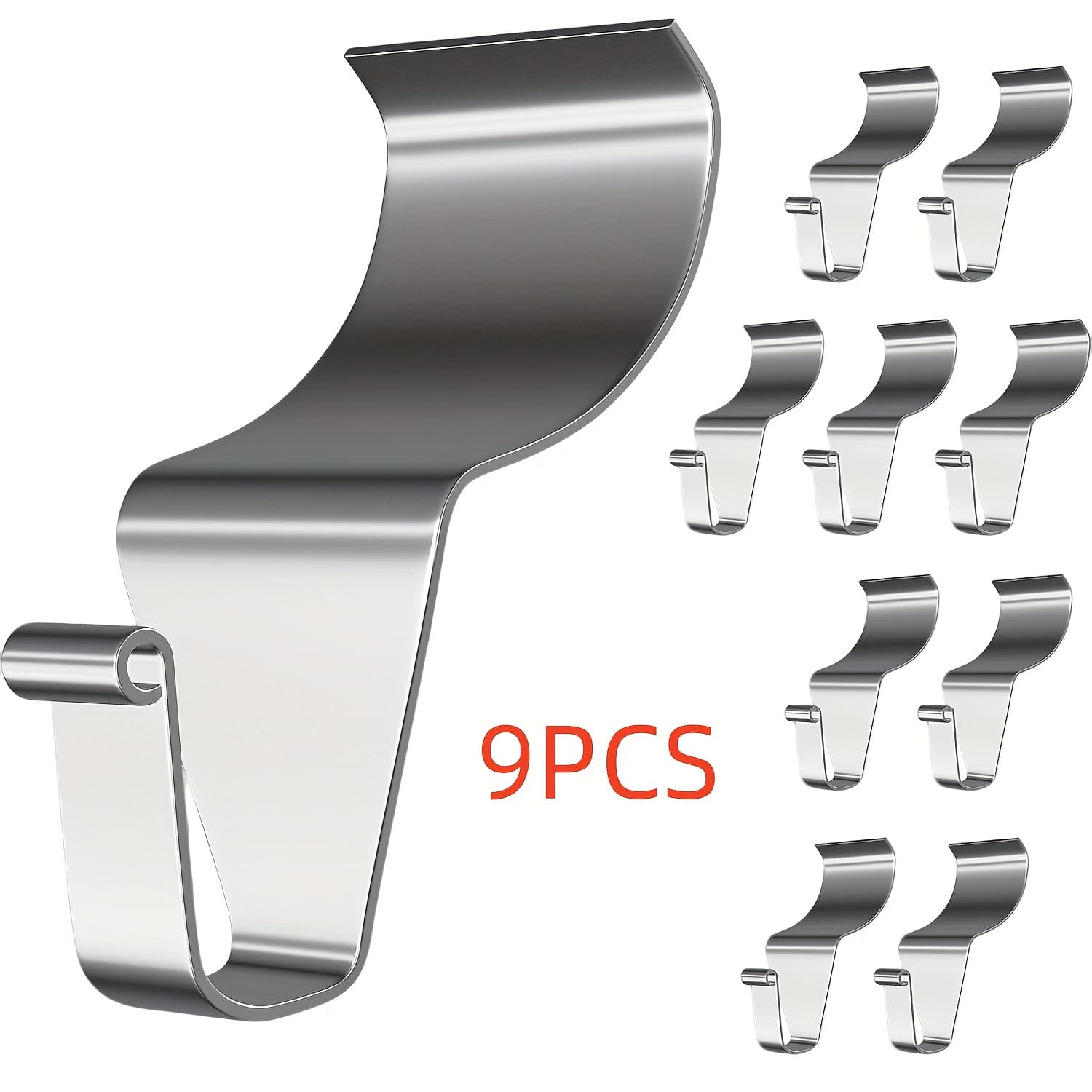 TEMU 9/19-piece Hooks, Heavy-duty Stainless Steel Clips, No-drill Front Porch Decor, Hanging Siding Hooks