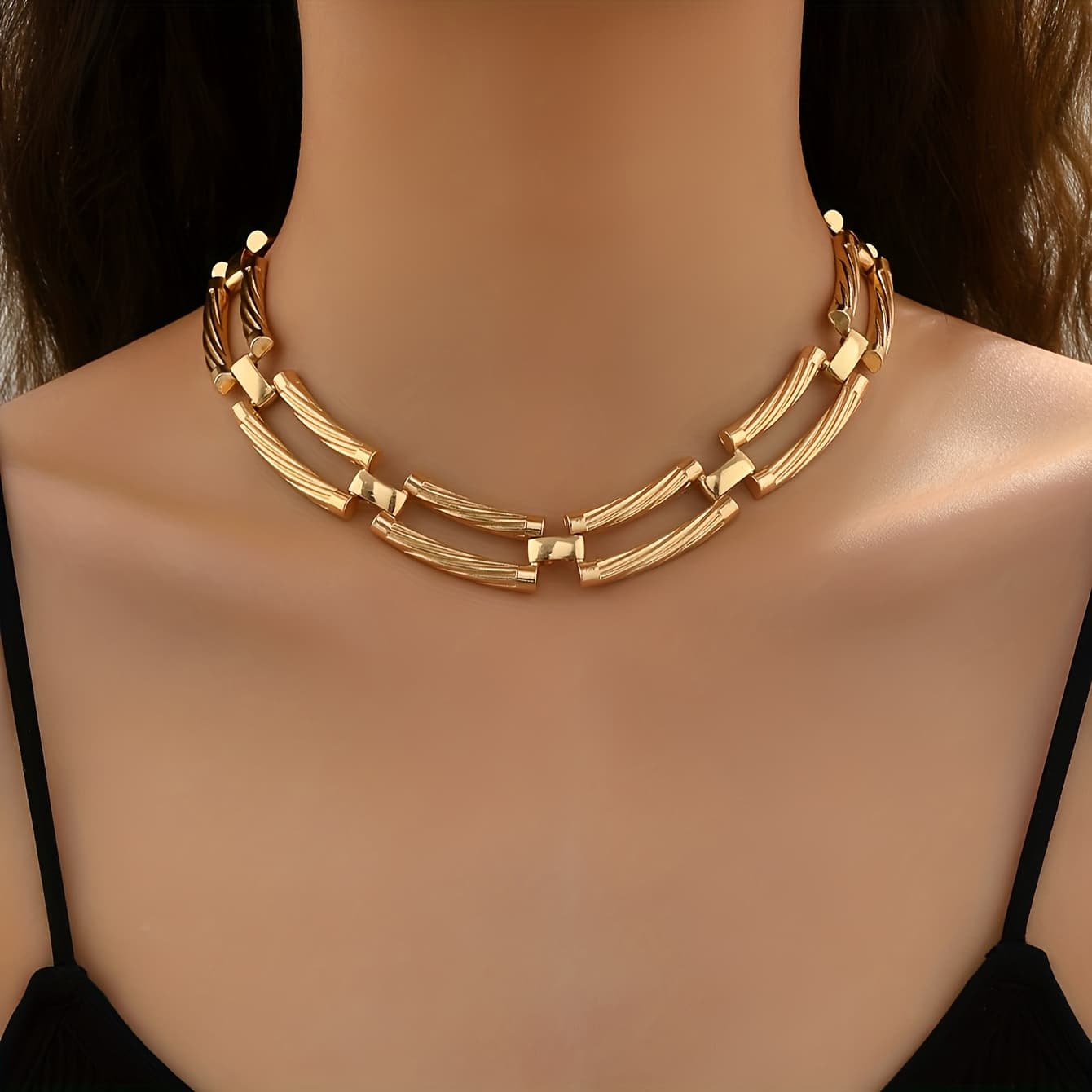TEMU A Women's Elegant Necklace Featuring A Vintage Bohemian Style With Long Geometric Shapes, Perfect For A Minimalist