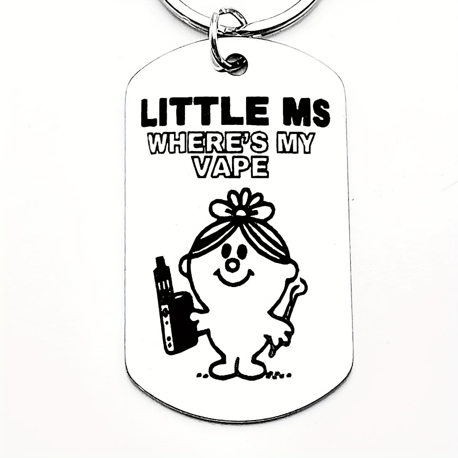 TEMU Fun "little Ms " Stainless Steel Keychain, To Lovers, Fashionable And Cool And Relaxed, Unisex, A For Overseas Gifts.