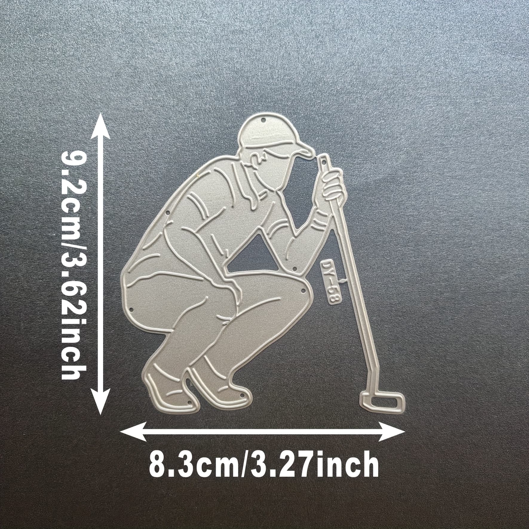 TEMU 1pc Of Metal Cutting Mold For Golfers Squatting On A Pole, Used For Making Paper Cards, Scrapbooks, Diy Card Albums, Decorative Crafts, Metal Die-cutting