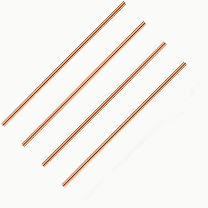 TEMU 4pcs Pure Copper Round Bar, 3mm Solid Copper Bar, Red Copper Bar, Suitable For Metal Crafts And Lathe Work, Handmade