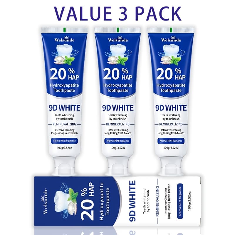 TEMU 3pcs 20% Hydroxyapatite Toothpaste, Contains Menthol, Deep Cleaning For Teeth, & Gum, Basic Oral Care, Suitable For Everyone, An Essential Travel Item, Gift For Men And Women During Festivals