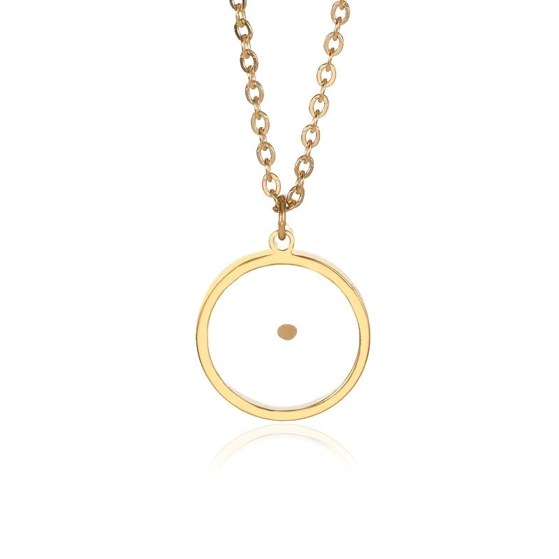TEMU 1 Classic, Fashionable, And Unique Stainless Steel Round Pendant Necklace, Jewelry, Everyday Wear, New Year's Gift