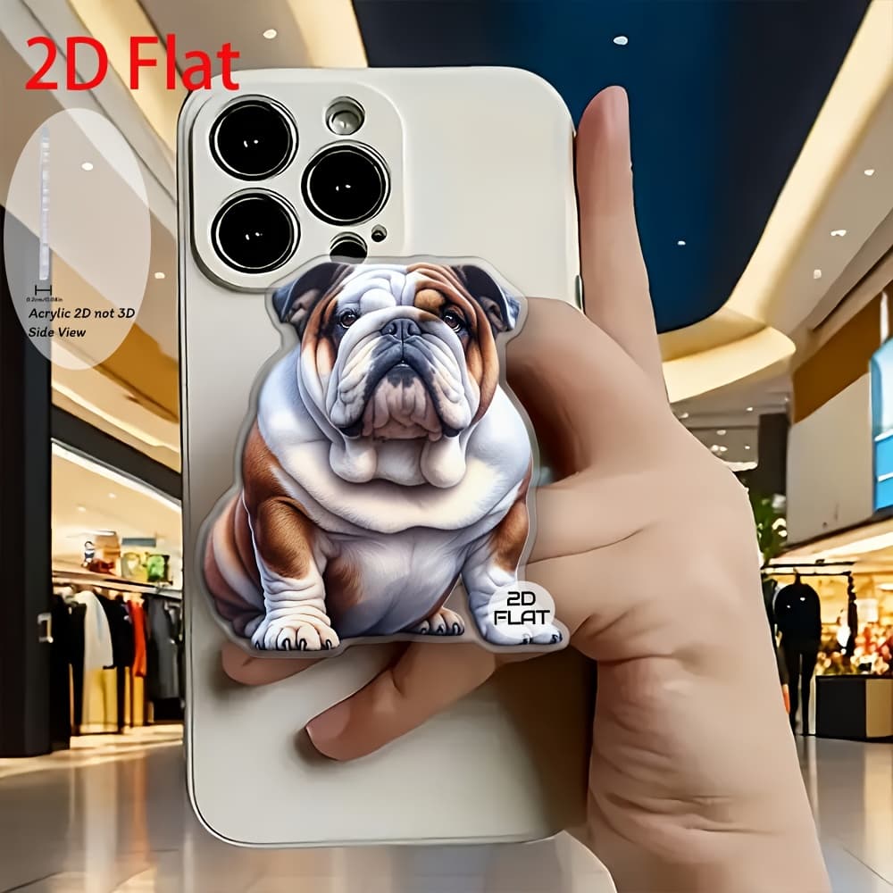 TEMU 2d Flat , 2d Style Acrylic Retractable Mobile Phone Holder, Pop-up Mobile Phone Holder