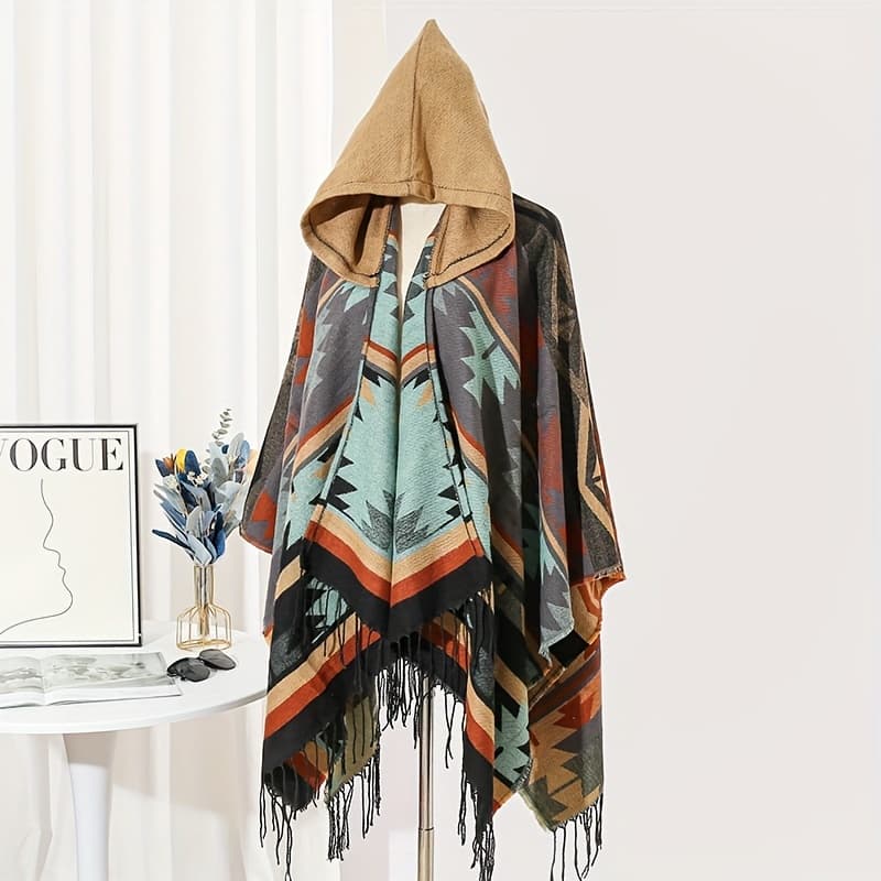 TEMU Winter Warm Hooded Cape For Couples, Thick Poncho, Perfect For Autumn