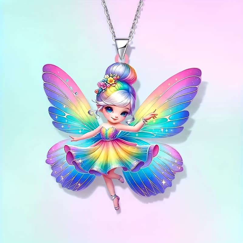 TEMU 2d Flat, Dancing Necklace With Dance Pendant - Princess Gift For,, Granddaughters - Acrylic Princess Accessory For Birthdays & Christmas Parties, Wearable Present For Dance, 2d Flat