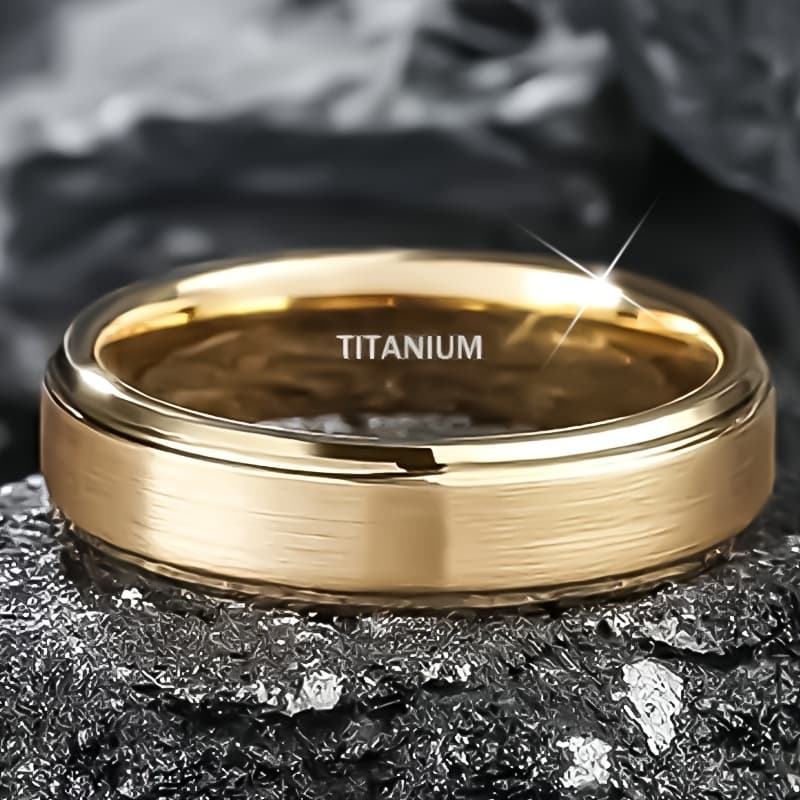 TEMU 1pc 6mm Titanium Steel For Men And Women, Durable And Luxurious Wedding Band, Engagement Ring Jewelry Gift