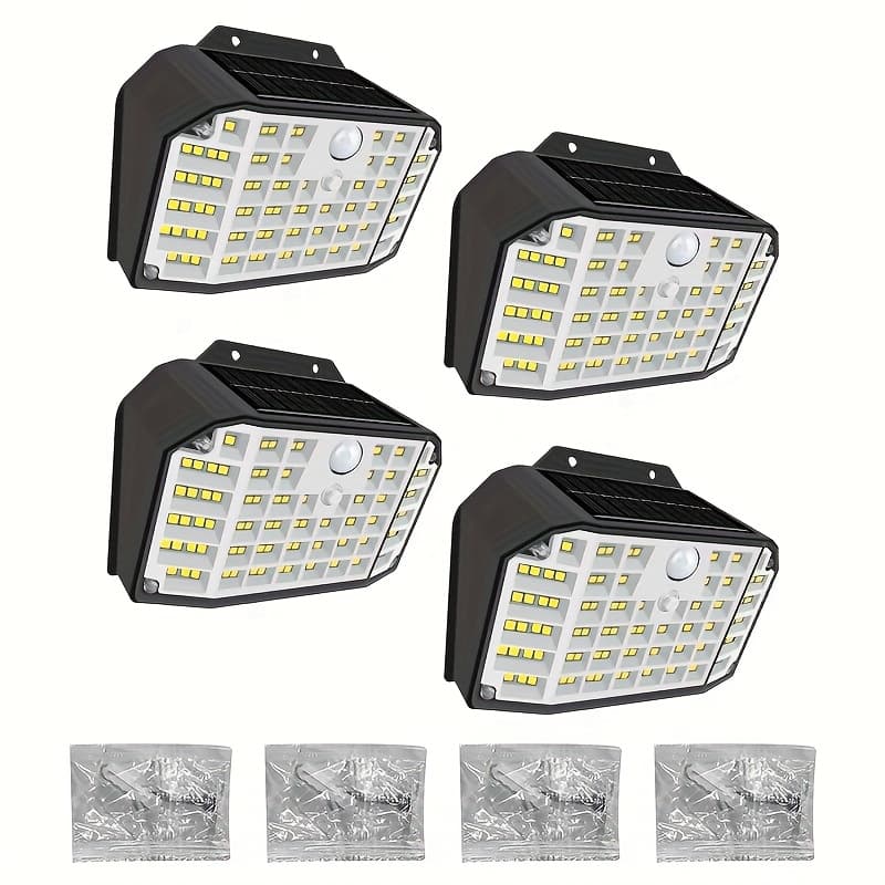 TEMU 4pcs Outdoor Waterproof Wall Light, Human Light, Automatically Lights Up At Dark, Garden Garage Fence Outdoor Lighting Led Wall Light