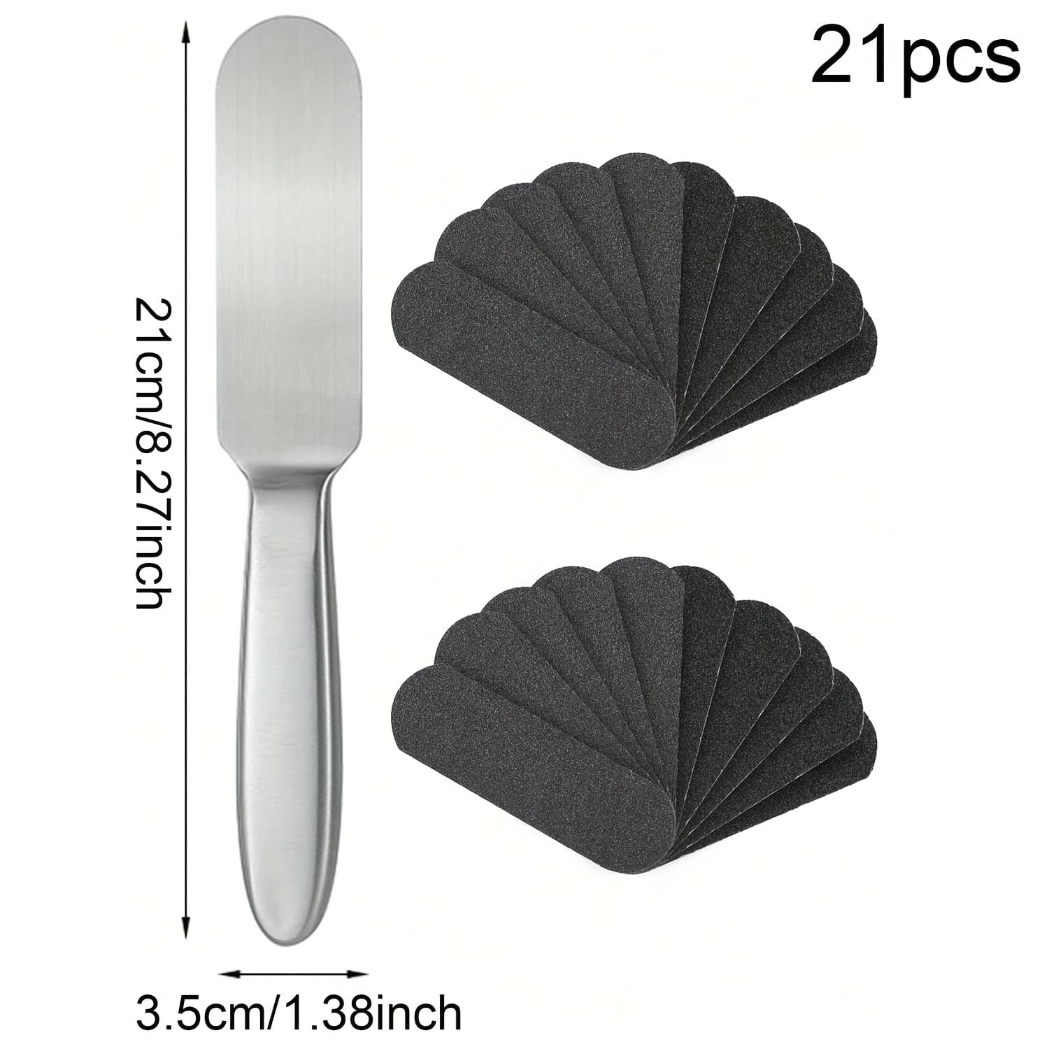 TEMU 21pcs Stainless Steel Foot Scrubbing Board Replaces Double-sided Sandpaper Cleaning Care Pedicure Tool To Dead Skin Foot File To Heel And Scrape Sole Skin Pedicure Pumice Stone