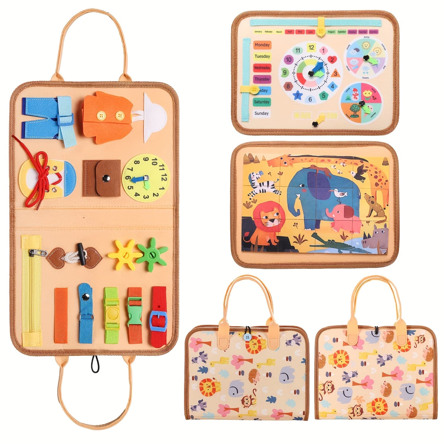 TEMU Busy Board For Toddlers - Sensory Toys For Fine Motor Skills - Educational Activities & Travel Toys For Car & Airplane
