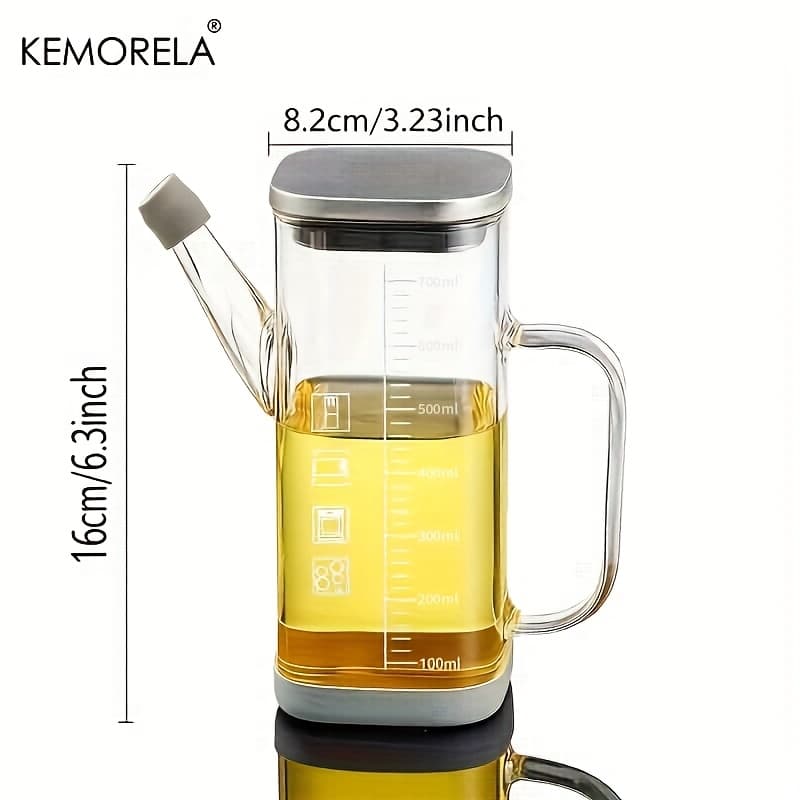 TEMU Kemorela 700ml Olive Oil Dispenser Bottle, Drip-proof Kitchen Glass Container, Leak-proof Precision Oil Pourer, Suitable For Cooking Salads And Grilling