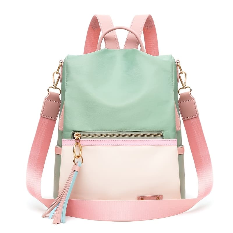 TEMU Women's Fashion Backpack, High- Oxford Cloth, Retro Style, Suitable For, Medium-capacity Travel Backpack, Book Bag, Crossbody Bag