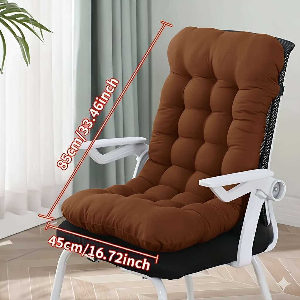 TEMU 1pc Comfortable Chair Cushion With Back Support - Multiple Colours - Soft Fiber Filling, Machine Washable - Home, Dining And Office Chairs - For Cusion Seat, Floor Cushion