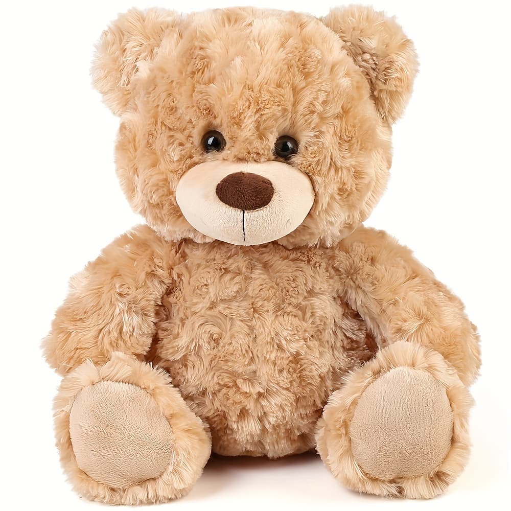 TEMU Brown Teddy Bear Stuffed Animal, 15 Inch Cute Shaggy Stuffed Bear Plush Toy, Baby Shower Decoration, Valentine's Day Birthday Christmas Gift For Kids Girls Boys