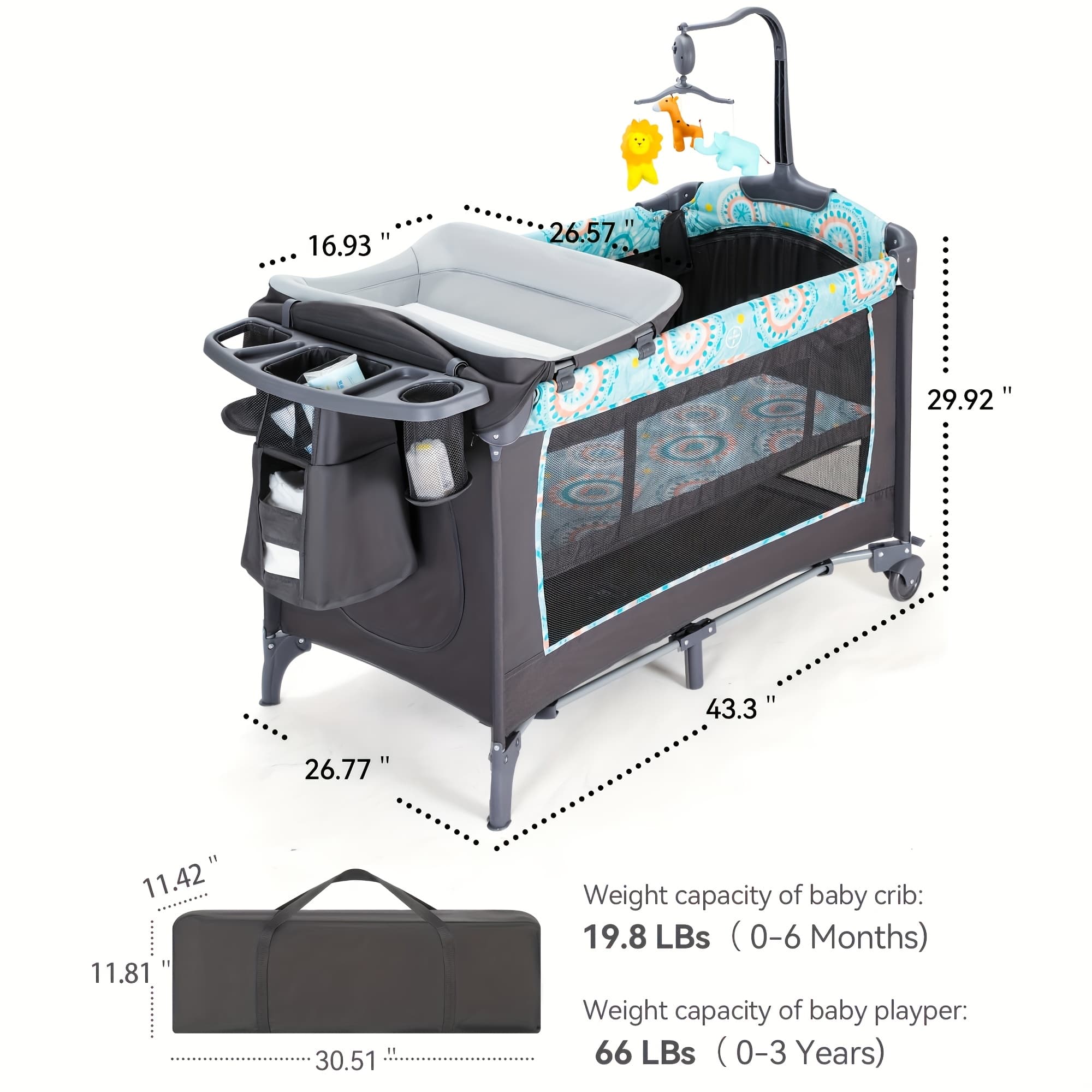 TEMU Cz-bb01 Multifunctional Children's Bed, Item Weight: 29 , Weight Recommendation: 19