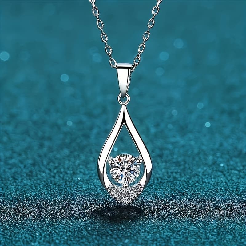 TEMU 925 Sterling 0.5 Carat Moissanite Necklace, Suitable For Women's Weddings, Birthdays, Parties, Anniversaries, Exquisite Jewelry Gifts, Delivered In Gift Boxes