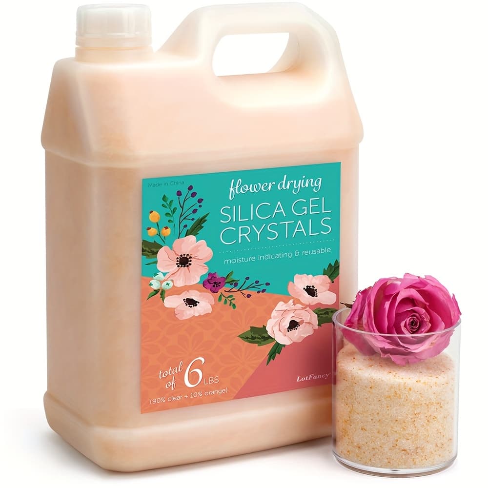 TEMU Lotfancy 6 Color-indicating Silica Gel For Flower Drying - Color-changing Crystals For Wedding Bouquet Preservation, -lasting Preservation Suitable For Florists & Use
