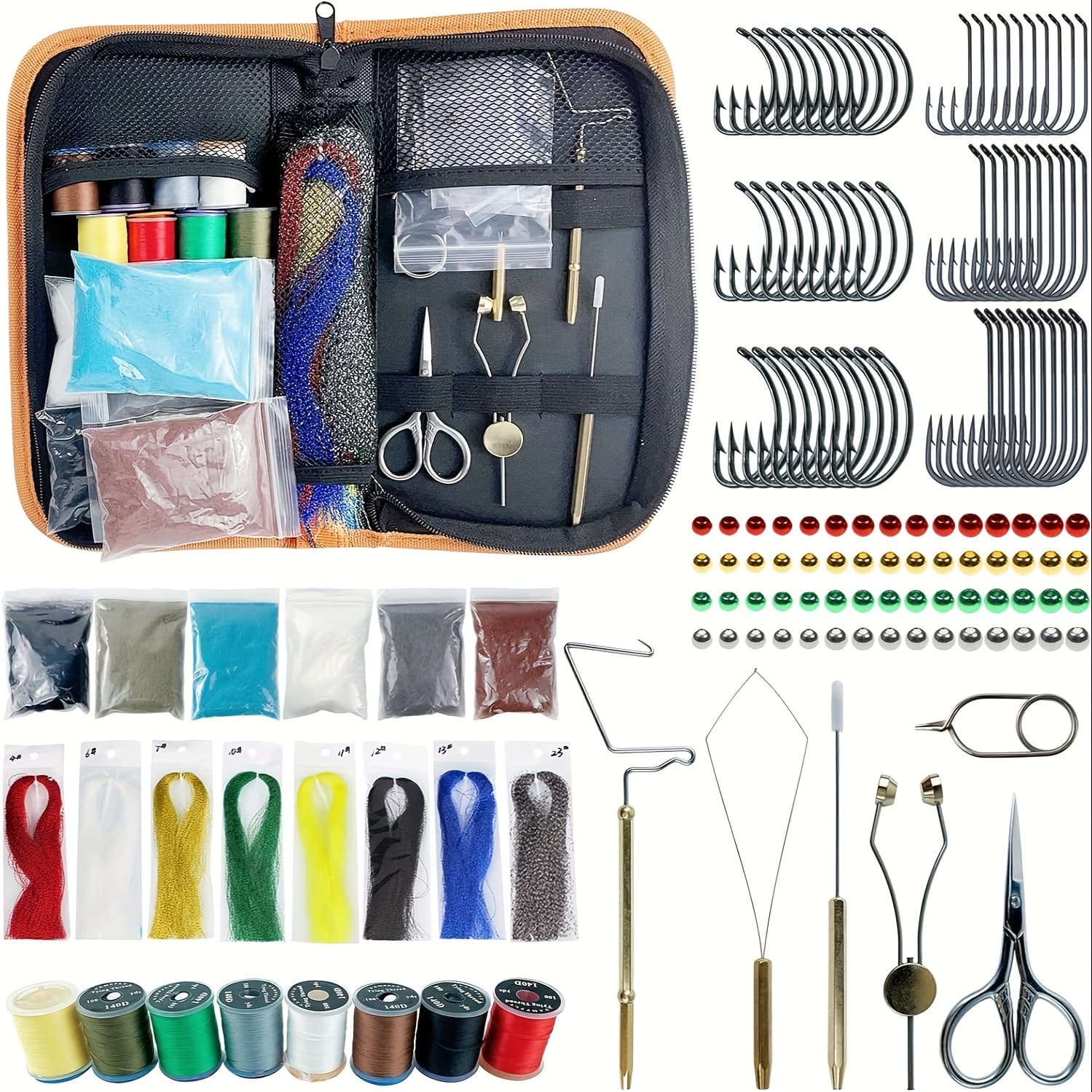 TEMU Fly Tying Tools Kit Fly Tying Needle Whip Scissors Fly Tying Tools Combo Kit For Flying Fishing Professionals Beginners