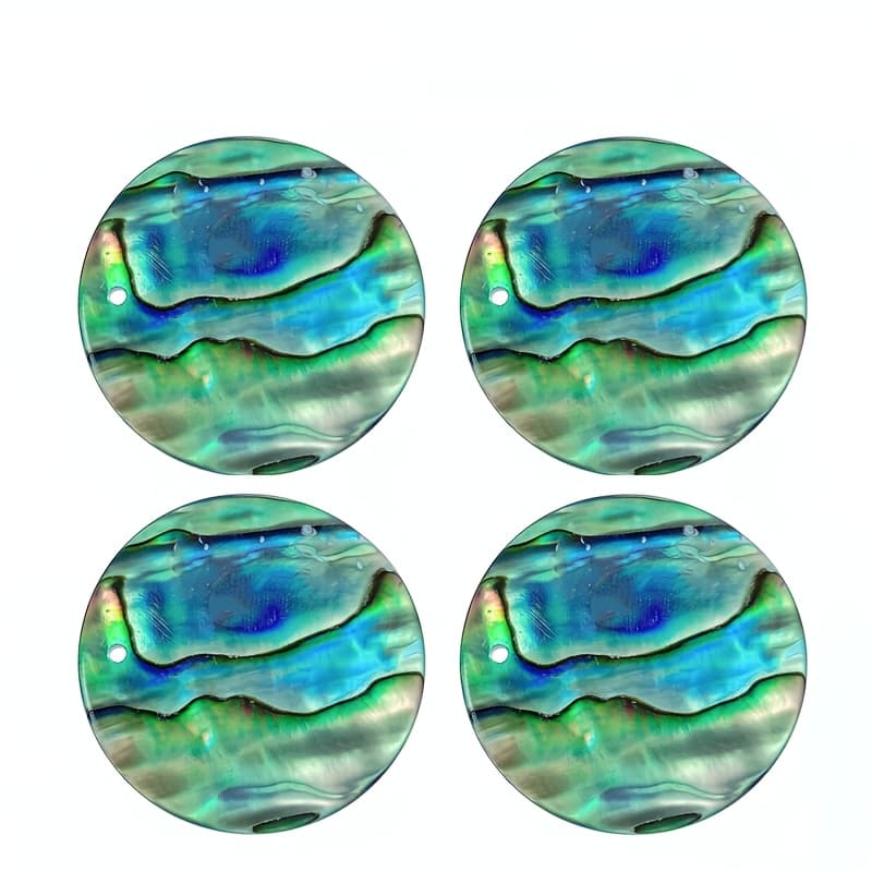 TEMU 4pcs 30mm Natural Abalone Shell Round Disc Charms For Earrings Or Necklace Diy Making