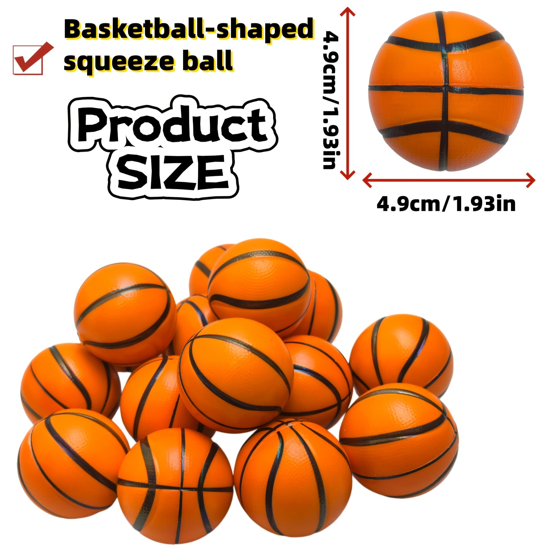 TEMU 15 Mini Basketball Squeeze Balls, Hand-press Bouncing Toys, Great For Outdoor Fun And Sports. Ideal For School Carnival Rewards, Student Prizes, Party Favors, And Holiday Gift