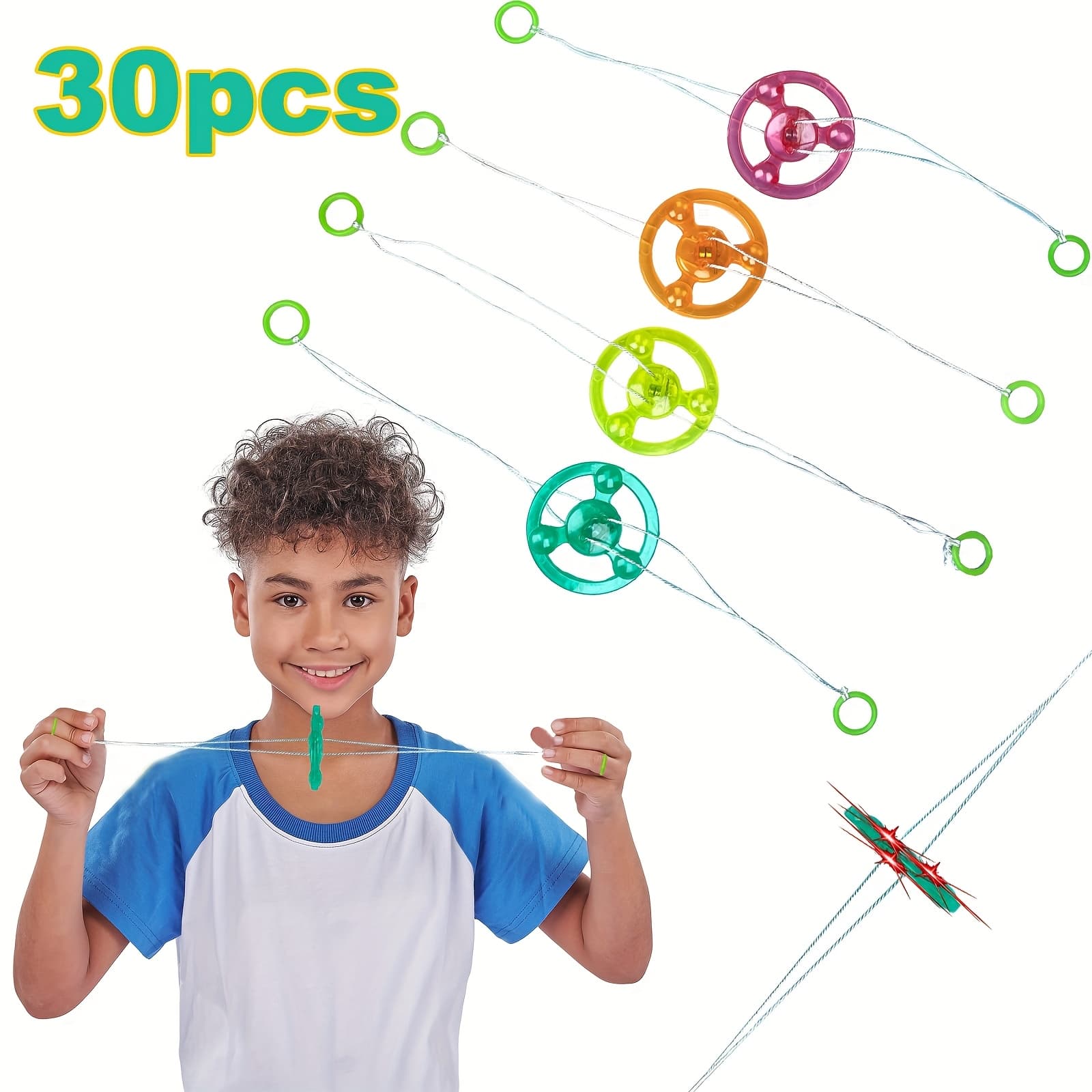 TEMU 30pcs Flywheel Spinner , Glow In The Dark Party Favors, Flash Flywheel Toys With Pull Cord, Flashing Flywheel, Multi-item Party Favor Packs, Christmas Halloween Gift, Birthday Gift, Stuffing