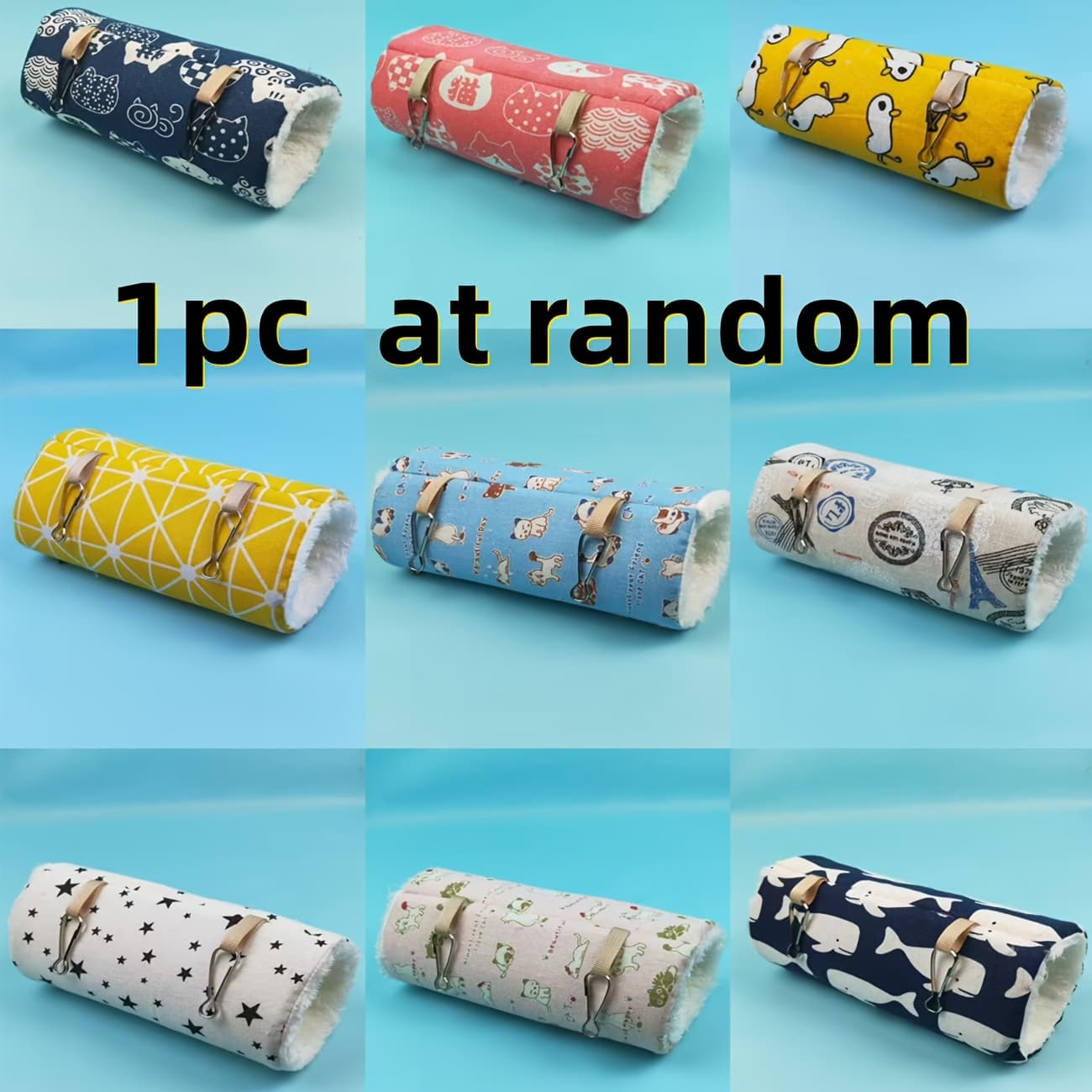 TEMU Random Color 1pc Small Pet Tunnel Honey Bag Gliding Mink Rat Guinea Super Soft Plush Tunnel Nest Hamster Warm Tunnel For Small Pet