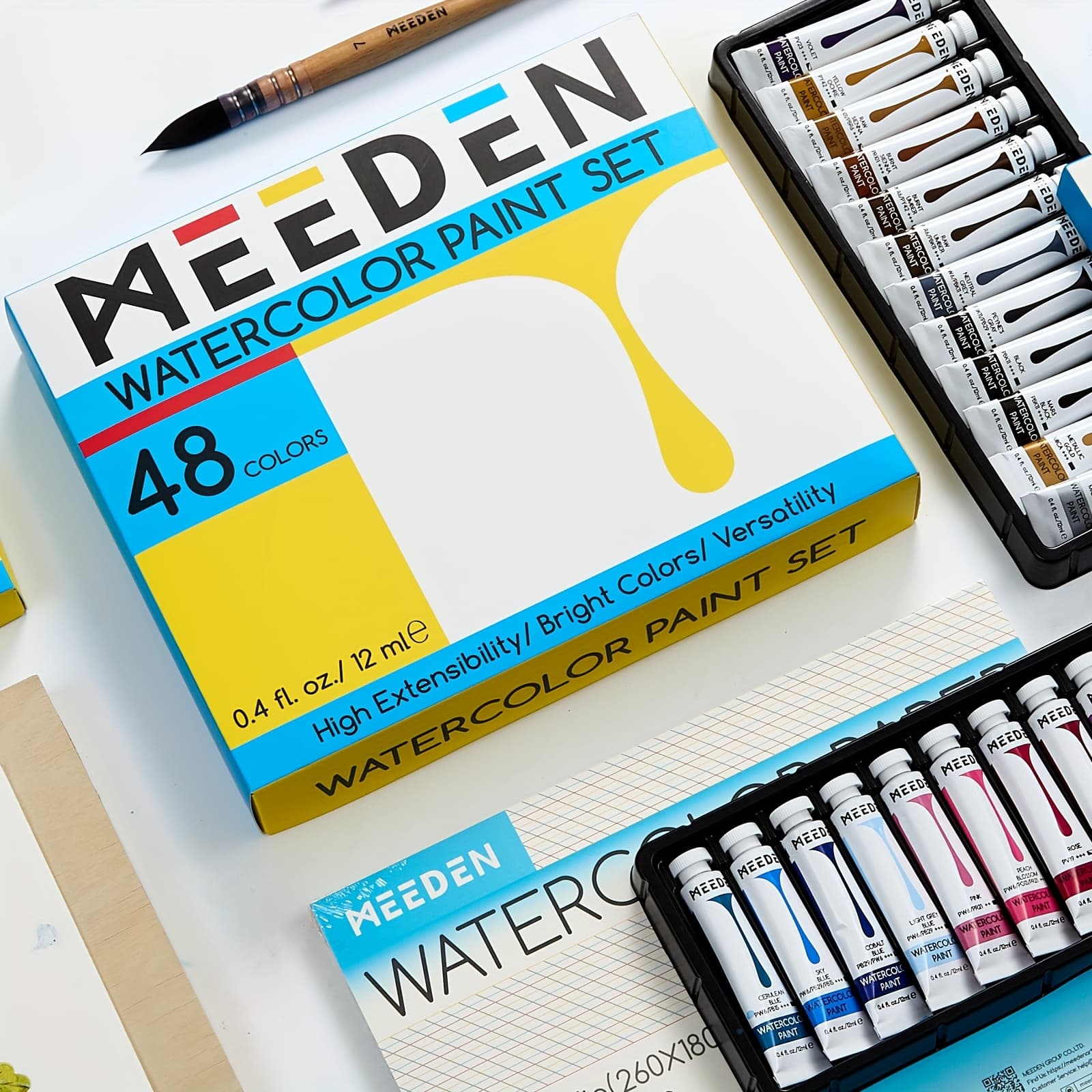 TEMU Meeden Watercolor Paint Set 12/ Vibrant Colors- 12ml/0.41fl.oz Tubes, Vibrant Water Painting Supplies For Artists