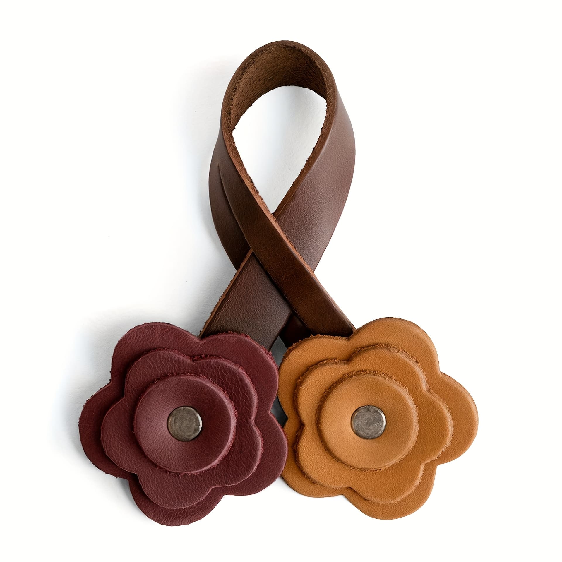 TEMU Women' Elegant Pu Leather Flower Charm - Stylish Bag Tag & Keychain Suitable For Handbags, Backpacks, Luggage Tags - Accessory With Flower Charm For & Women, Diy Wallet Making