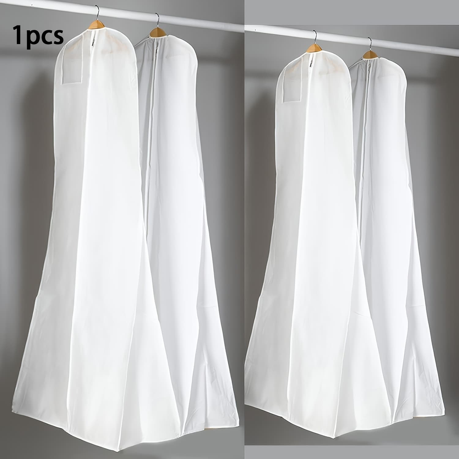 TEMU Wedding Dress Garment Bag, Bridal Gown, Evening Dress, Suit Jacket, Breathable Dustproof Wedding Dress Garment Bag (182.88cm .6cm, White)