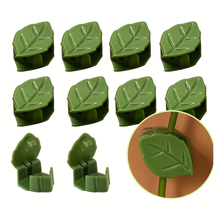 TEMU 30pcs Leaf-shaped Plant Climbing Vine Fixing Clips, Vine Climb The Wall Fixing Clips