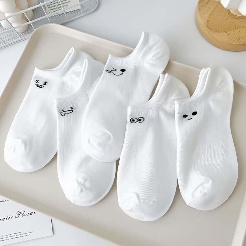 TEMU 5 Pairs Of Women' Boat Socks, Cute , Fashionable And , Trendy And, College Style, Suitable For Daily Use