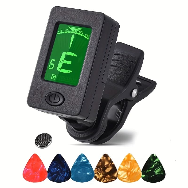 TEMU Clip-on , Includes Picks For Guitar, Violin, , And Ukulele, With A Total Of 7pcs Including 6 Picks