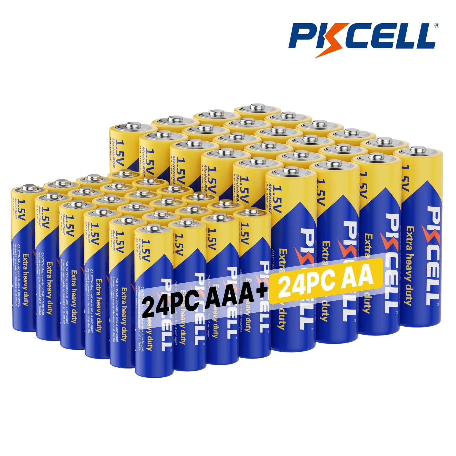TEMU Pkcell Aaa And Aa 48/24pcs Combination Battery, 1.5v Duty Battery, For Air Conditioner/tv Remote Control, Clock, Alarm Clock, Flashlight, 10-year