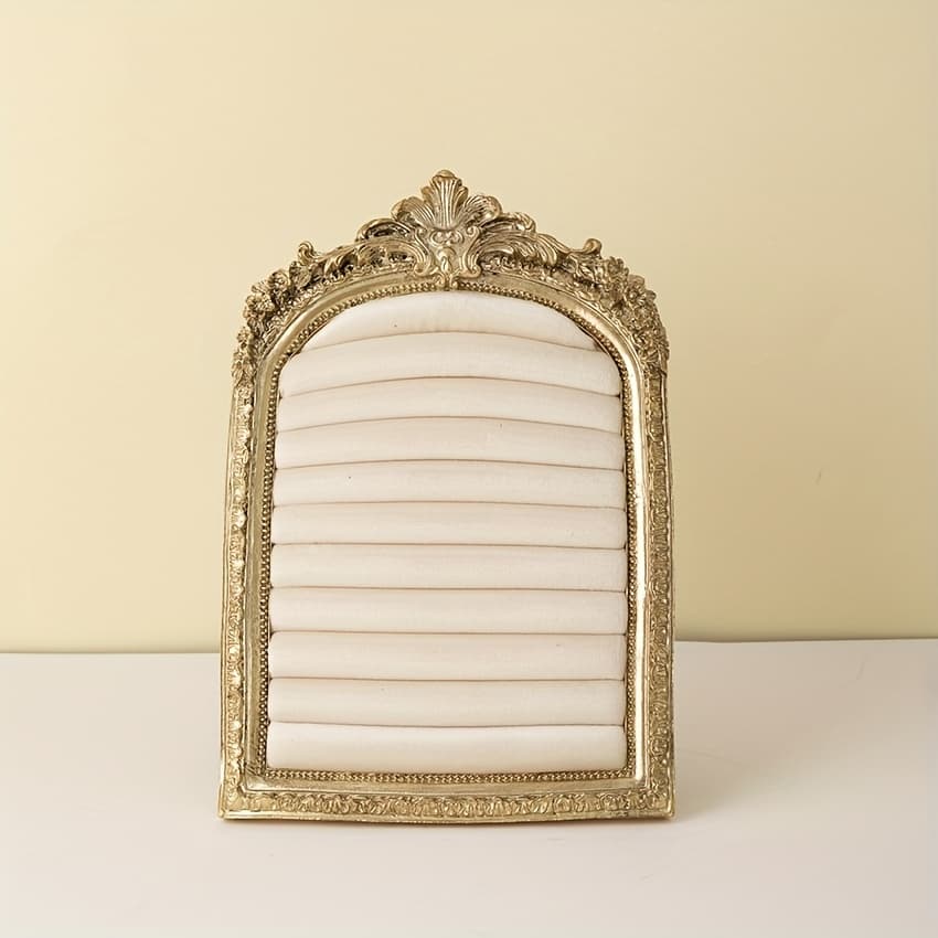 TEMU 1pc Earring Ring Display Stand Desktop Vertical Jewelry Tray, Large 10 Slots Small 7 Slots Jewelry Ring Display Storage Tray For Store Window Display