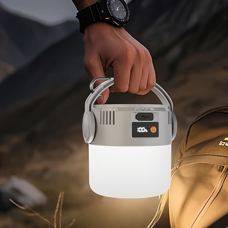 TEMU 4/2/1 Pack Solar Powered Camping Lantern With 6 Light Usb Rechargeable Power Bank Function Hook Portable Led Light For Tent Hiking Emergency And Outdoor Use