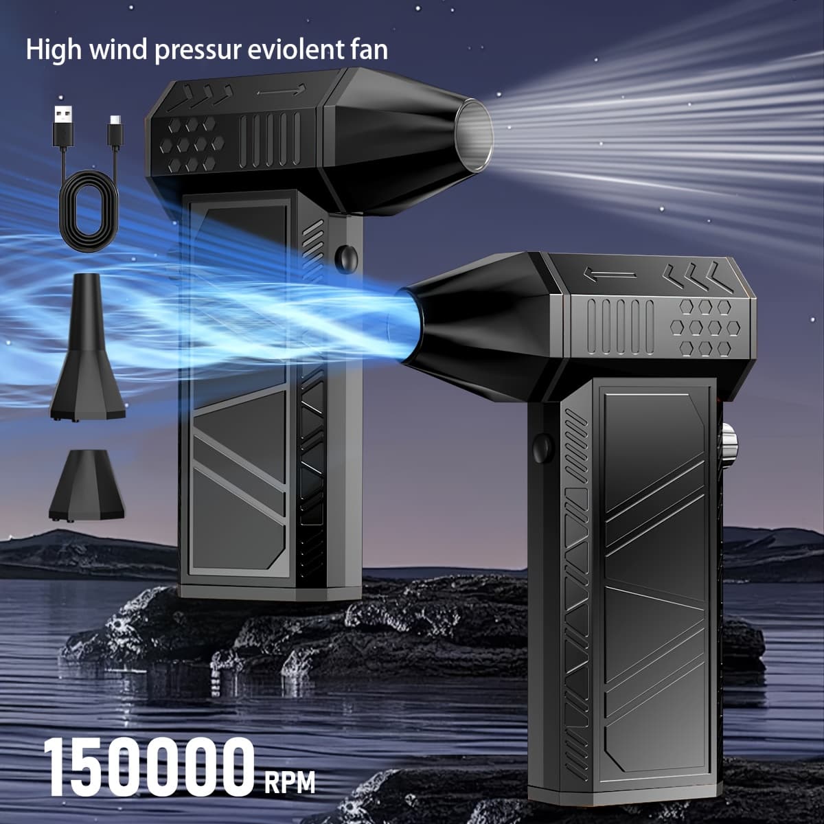 TEMU 150000rpm Portable Air Duster | Turbo Fan, Powerful Dust Removal For Keyboards And Computers, Wireless, Battery Powered/usb Dual Use, Suitable For Outdoor And Car Cleaning, Birthday Gift For