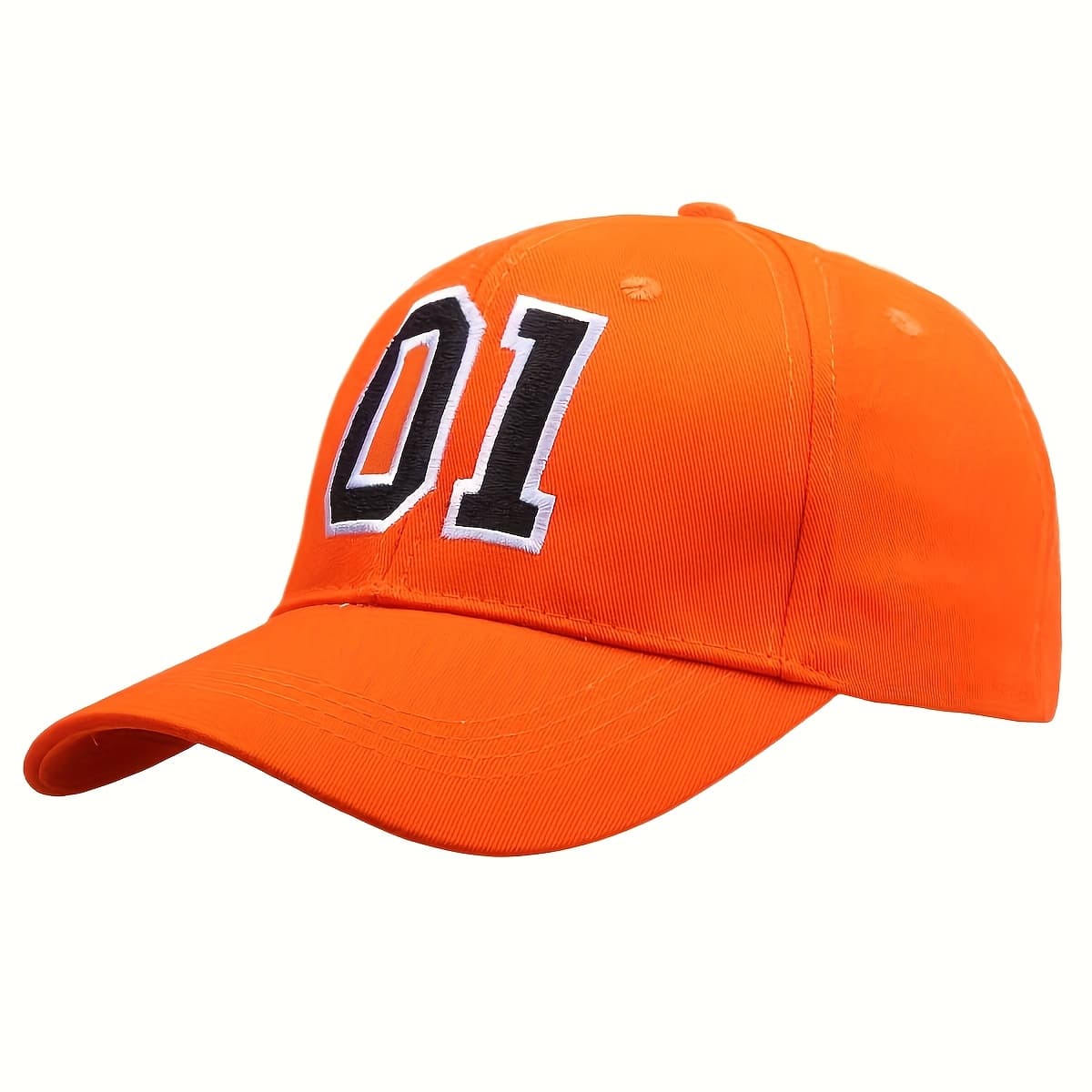 TEMU 1pc Orange Embroidered 01 Racing Car Spring And Summer Outdoor Sports Baseball Men And Women Universal Truck Driver