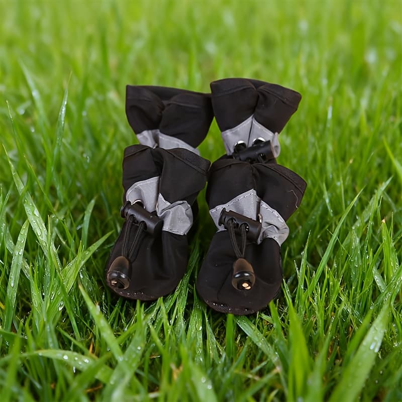 TEMU 4-piece Small Non-slip Dog Boots With Closure And Cushioned Insole - Paw Protection For Small Dogs, Ideal For To Keep Paws Dry - Perfect For Pet