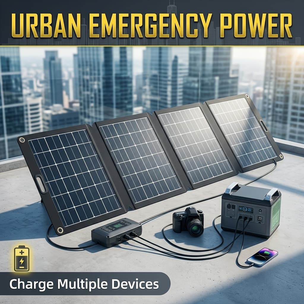 TEMU 100a Controller Foldable Solar Charging Panel Usb-a Charge Multiple Output Emergency Power Backup For Portable Power Station Generator Laptop Tablet Home Reserve
