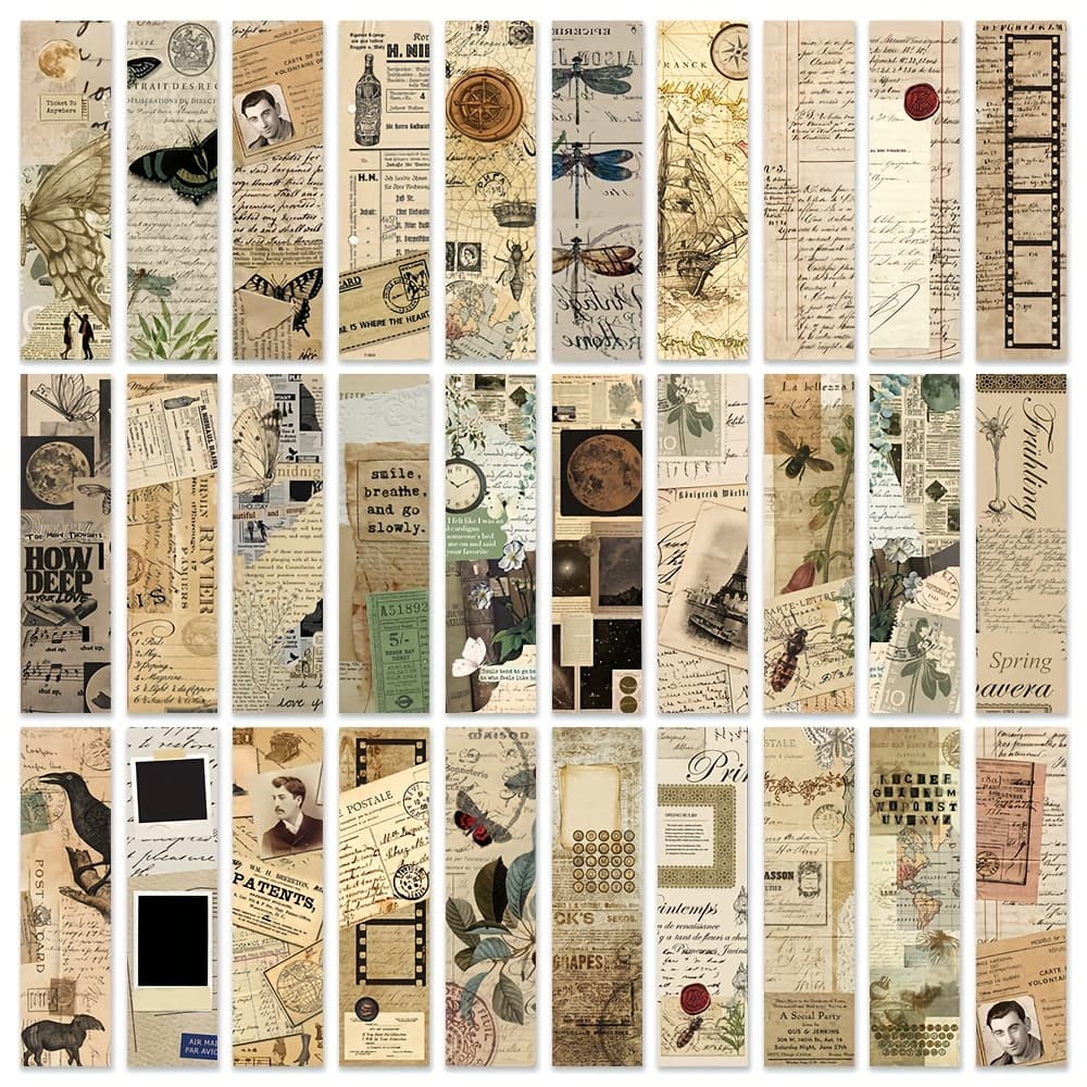 TEMU 30 Exquisite Vintage Bookmarks, Enthusiasts, Beautiful Note Cards, Paper Bookmarks, Christmas Gift