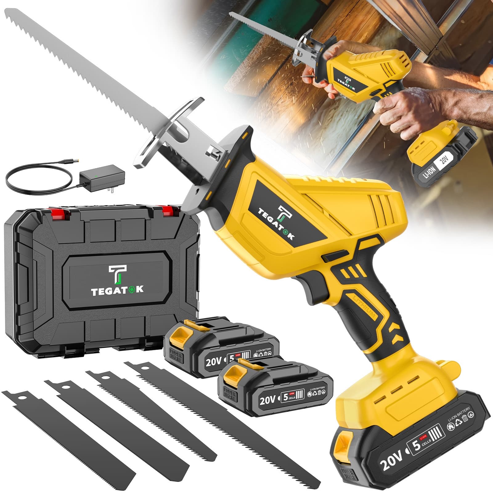 TEMU [cordless Saw] Lithium Electronics Cordless Saw | Electric Cordless Saw Blade, Cordless Reciprocating Saw | Suitable For Home And Outdoor Use, Cutting Trees, Pvc, Thin Wood Boards And Wood