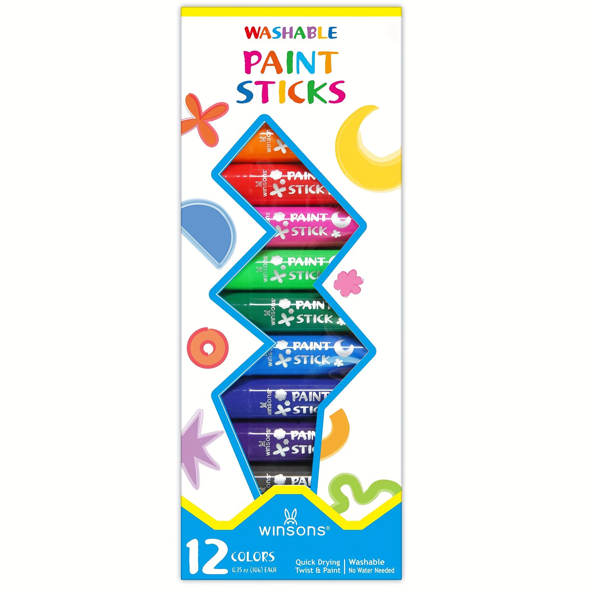 TEMU Tempera Paint Sticks, 12 Colors Washable Finger Paint Art Supplies, Quick Drying, Non-toxic, Works Great On Wood Paint Markers