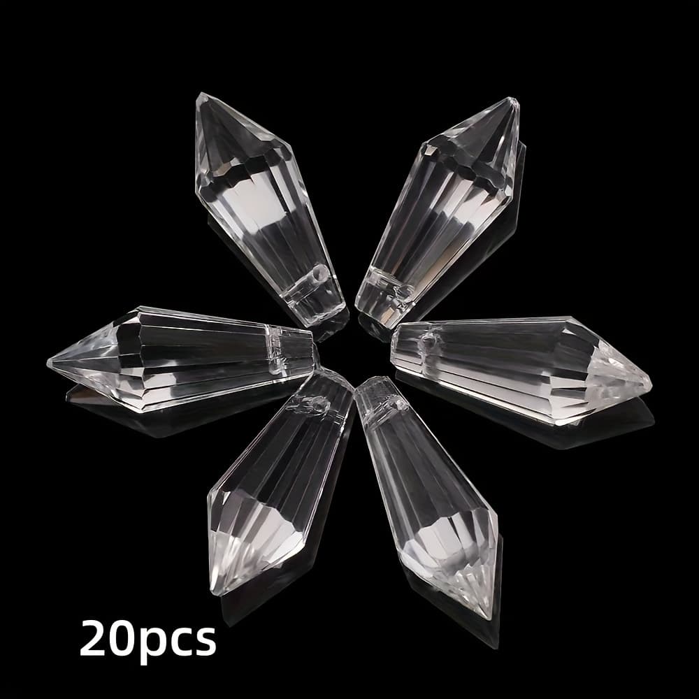 TEMU 20pcs High- Mini Column Water Drop Pendant Loose Beads For Bracelet Necklace Earring Craft Jewelry Additions, About Thumb Nail Length