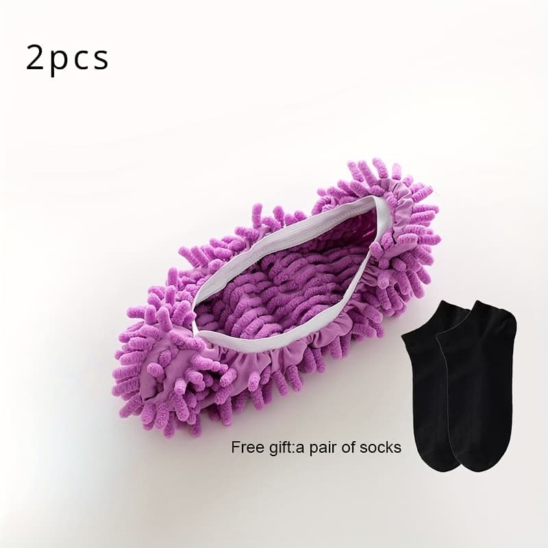 TEMU 2/4/8pcs Lazy Mop Slippers Reusable Detachable Washable Chenille Dust Mop Shoes Cover For Floor Cleaning No Electricity Household Cleaning Tool For Living Room Bedroom Halloween Christmas Gifts