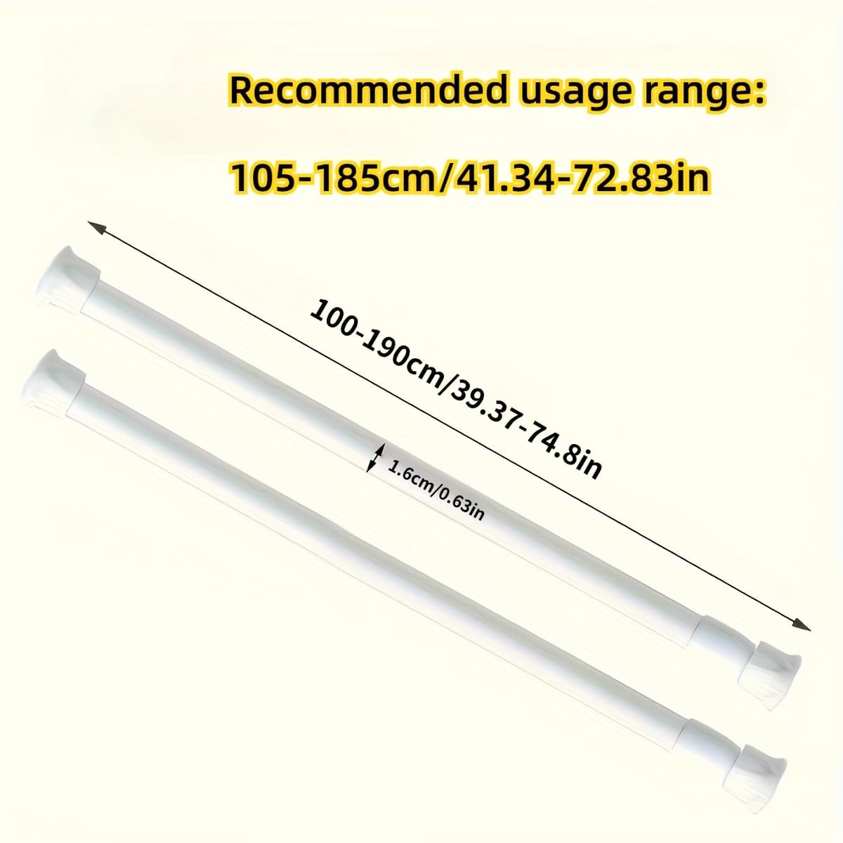 TEMU Set Of 2 Tension Curtain Rods That Don't Drilling, Adjustable Short Spring Rods Suitable For Renters Or Small Spaces, Compatible With Windows, Bathrooms, Cabinets, Wardrobes, And Small Curtains