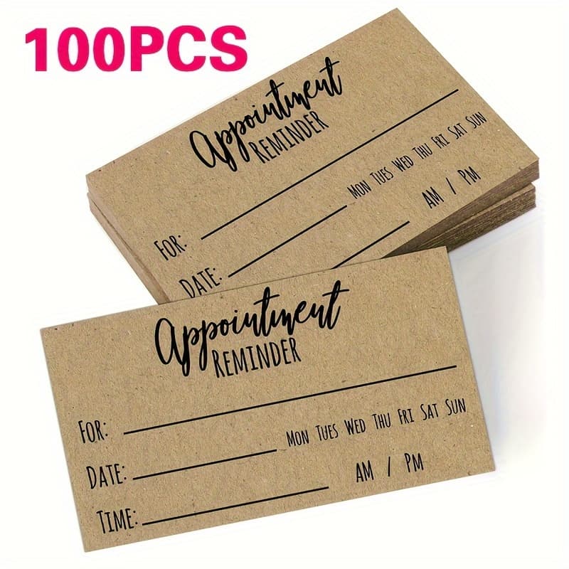 TEMU 50/100pcs Appointment Reminder Cards - Style For Business, Hair Salon, Dental Office, , Grooming, Hairdresser, Medical Doctors And More - Your Next Appointment Cards