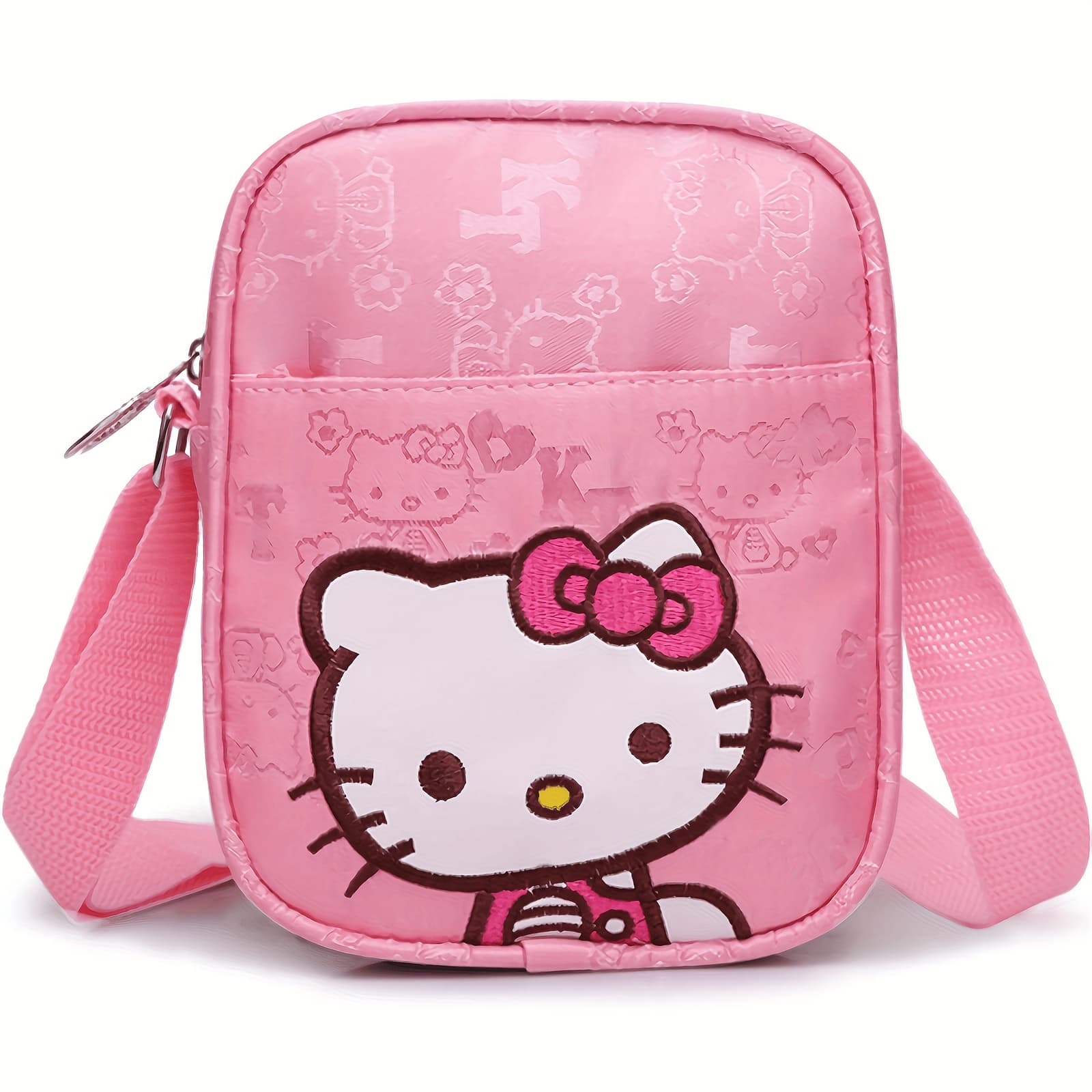 TEMU 1pc Hello Kitty Women' Crossbody Bag With Strap - Cute Anime Zipper Purse, & Money Holder, Shoulder Bag Suitable For Birthday Gifts Women & (iconic Brand)