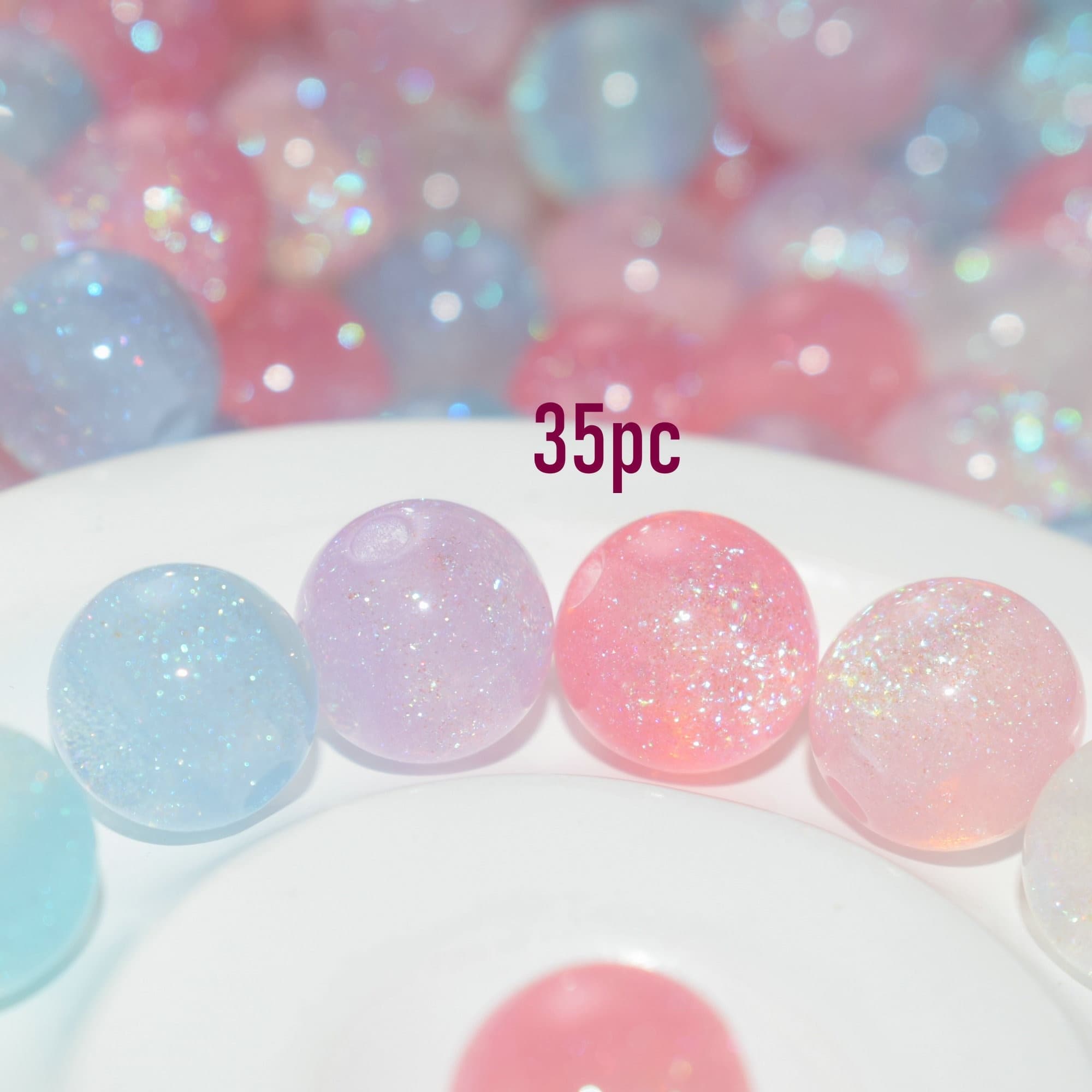 TEMU Colorful Mixed Color Resin Sparkling Round Beads Diy Bracelet Necklace Accessories Jewelry Making Supplies Holiday Gifts Daily Wear