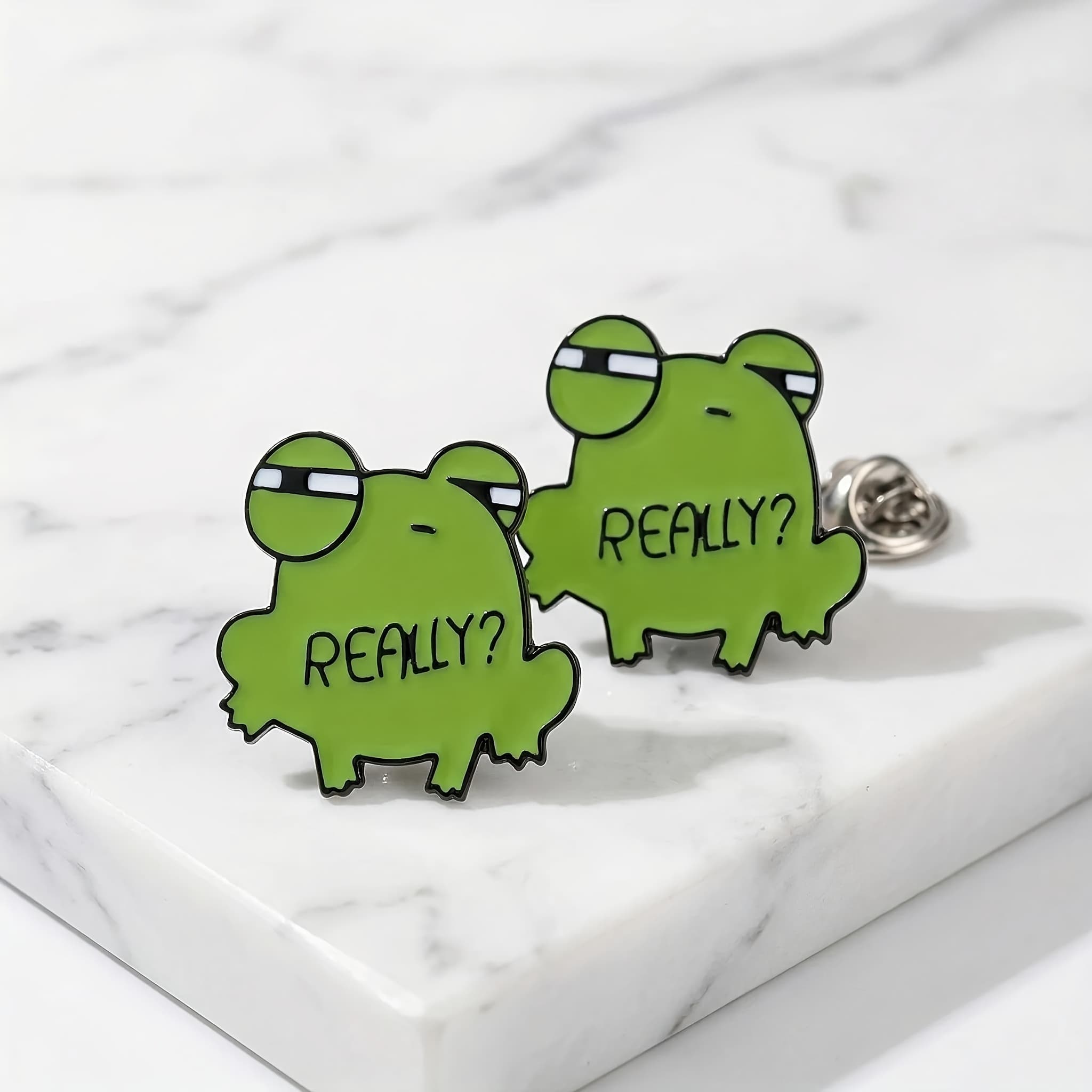 TEMU Enamel Pins With 'really?' Text - Cartoon Style Brooches, Suitable For Jackets, Bags, And Hats, Great Gift