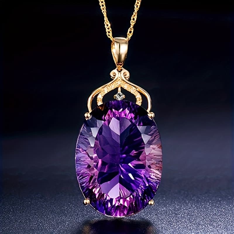 TEMU 1pc Women's Fashion Pendant Necklace, Embellished Artificial Crystal, Simple , For Stage Party, Business Banquet, , , Gift, Daily Vacation Occasion